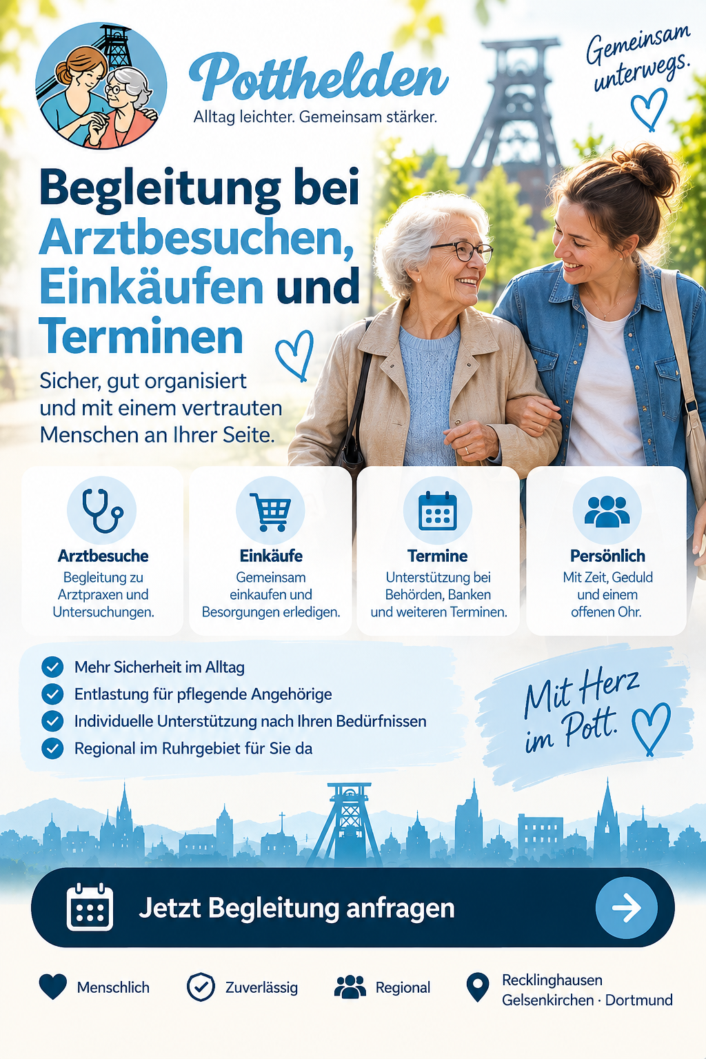 Begleitung bei Arztbesuchen, Einkäufen und Terminen